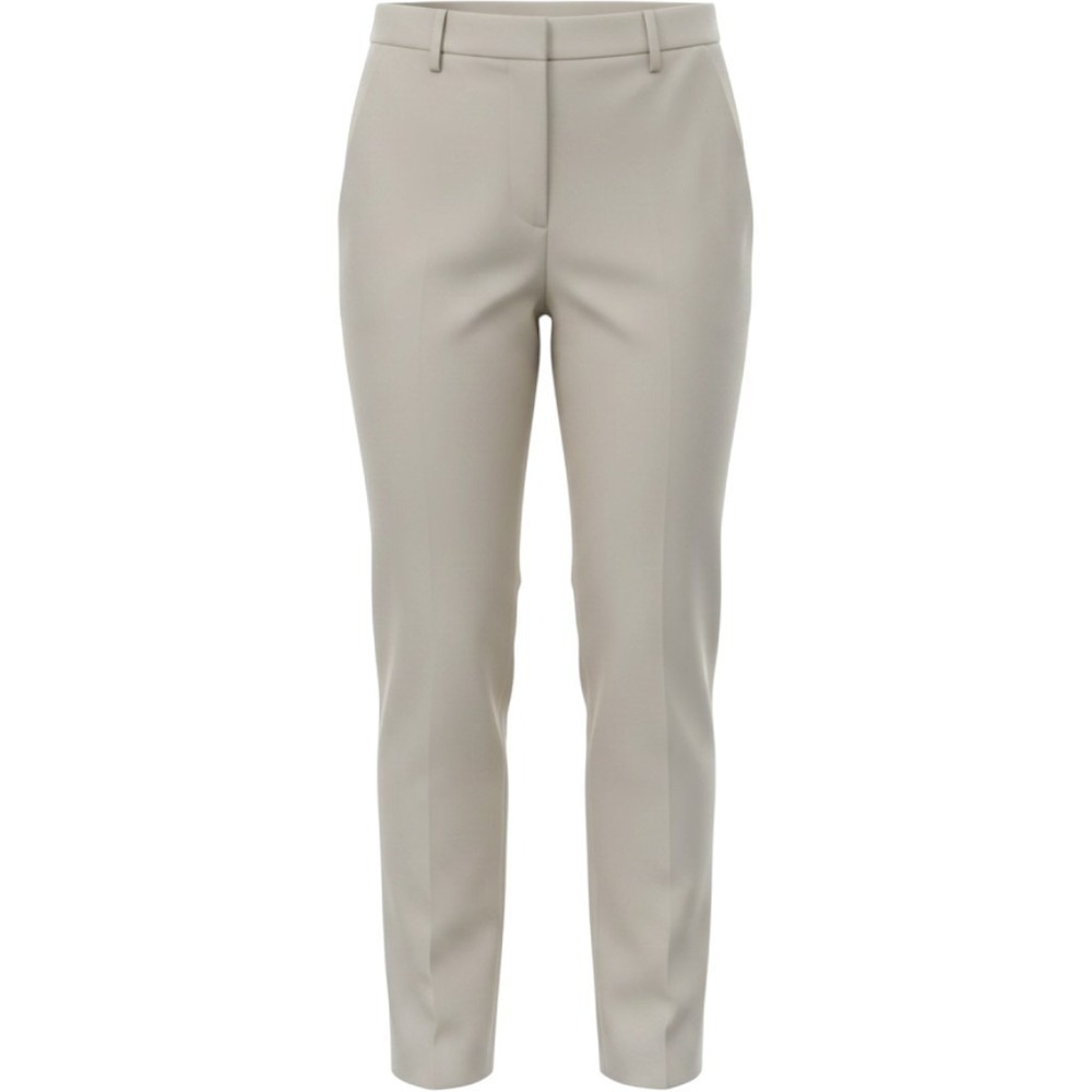 H&M Women Beige Tailored Slacks Trousers Size 10 Straight Leg Dress Pants Office